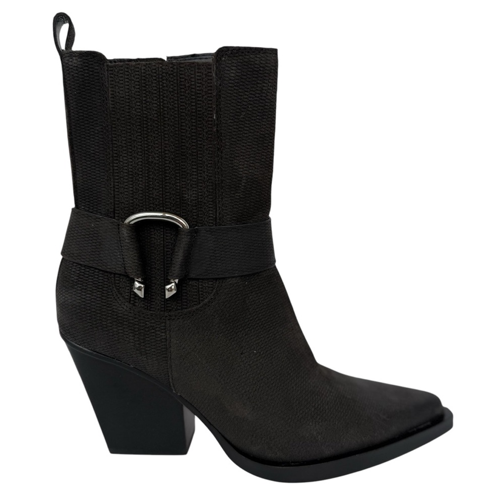 Dolce Vita Women's Black Embossed‎ Suede Moto Boots